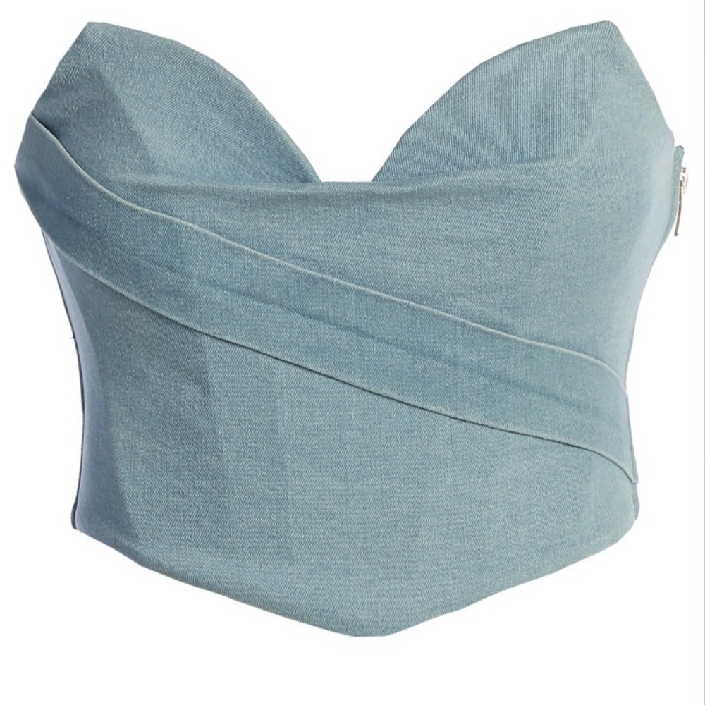 NEW Light Wash Teyana Denim Bustier - Picture 2 of 3